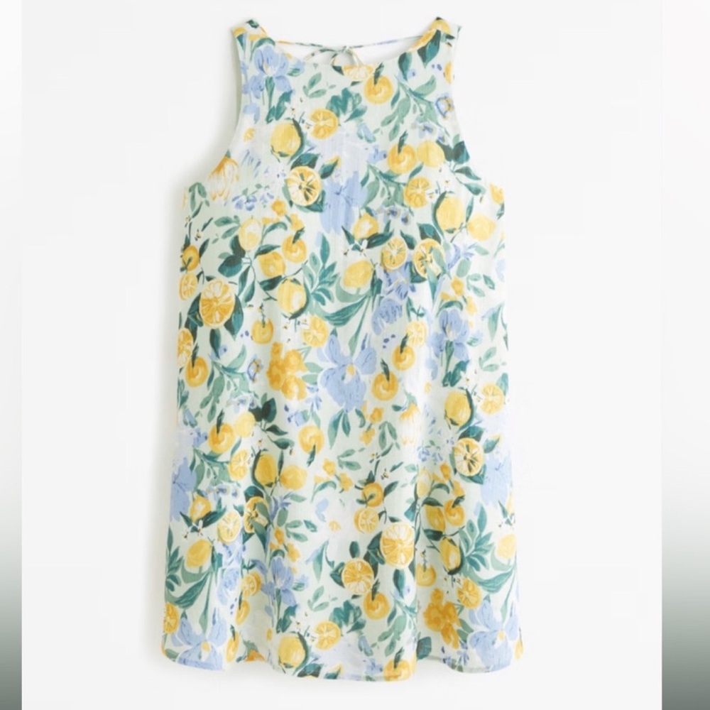NWT Abercrombie & Fitch Lemon & Floral high neck shift dress